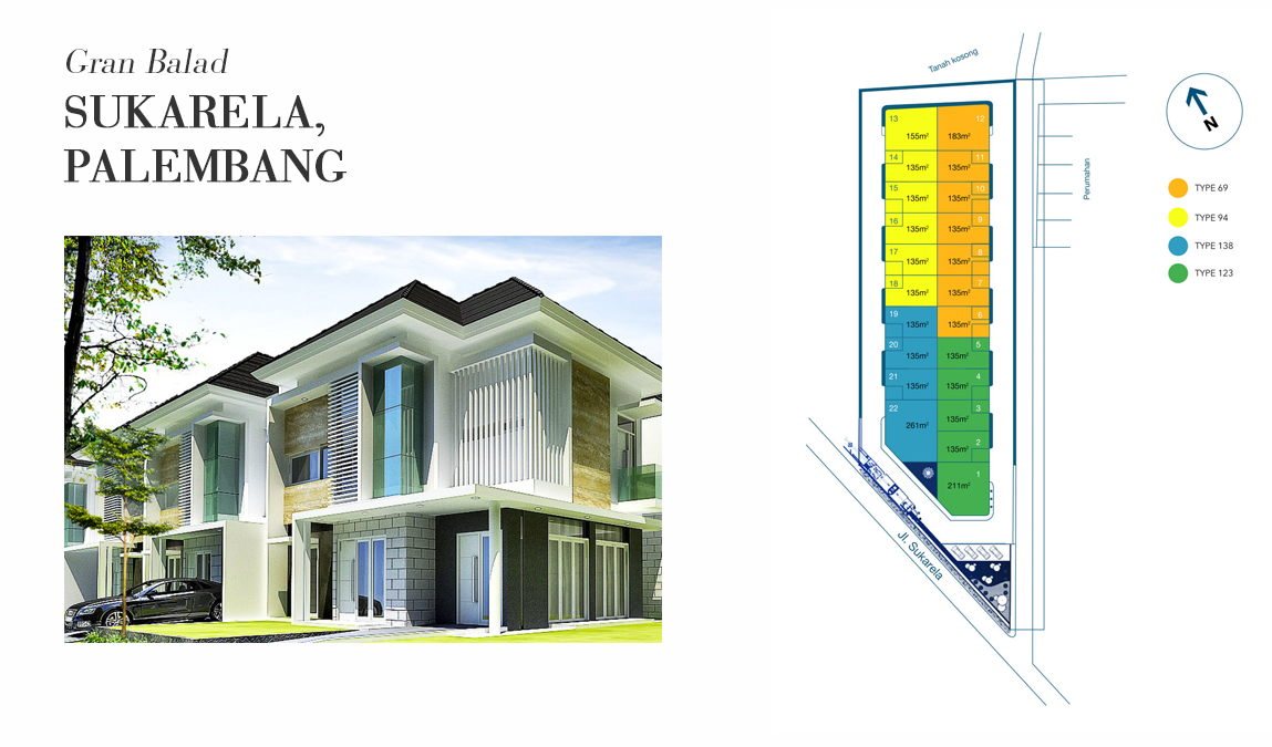 Rumah Gran Balad Sukarela Tipe 138 di Palembang